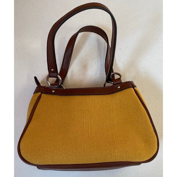 Etienne Aigner Canvas and Leather Satchel Shoulder Bag - Picture 6 of 7